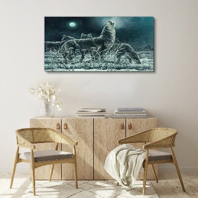 Wolves Under the Moon Canvas print