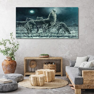Wolves Under the Moon Canvas print