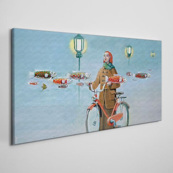A cyclist's fish trip Canvas print