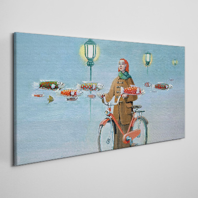 A cyclist's fish trip Canvas print