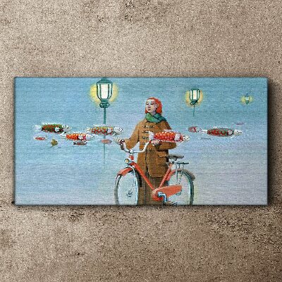 A cyclist's fish trip Canvas print