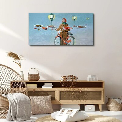 A cyclist's fish trip Canvas print