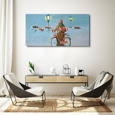 A cyclist's fish trip Canvas print