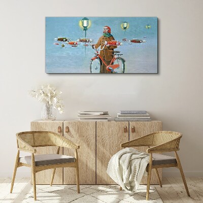A cyclist's fish trip Canvas print