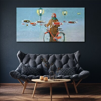A cyclist's fish trip Canvas print