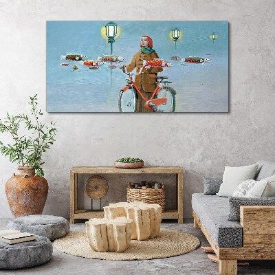 A cyclist's fish trip Canvas print