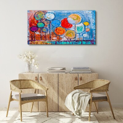 Colorful trees in the wind Canvas print