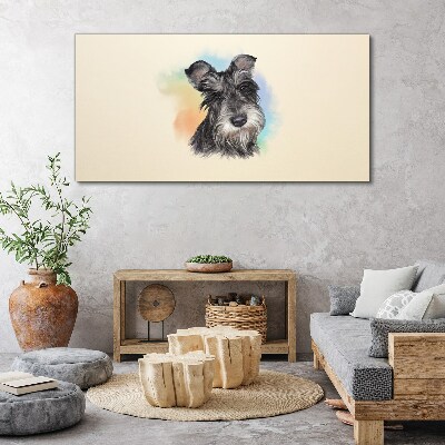 Portrait of a dog in pastel colors Canvas print