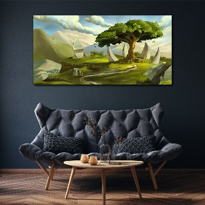 Fantasy tree stones Canvas print