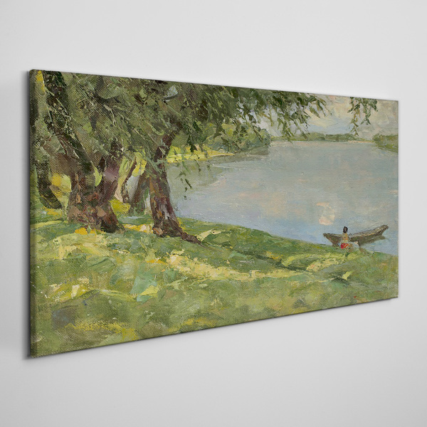 A peaceful landscape by the river Canvas print