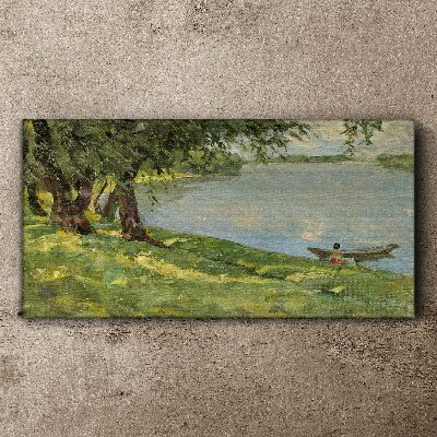 A peaceful landscape by the river Canvas print
