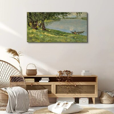 A peaceful landscape by the river Canvas print