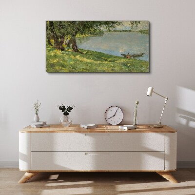 A peaceful landscape by the river Canvas print
