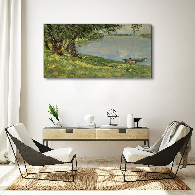 A peaceful landscape by the river Canvas print