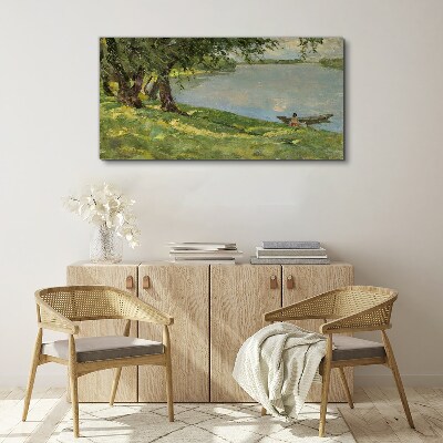 A peaceful landscape by the river Canvas print