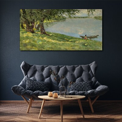 A peaceful landscape by the river Canvas print