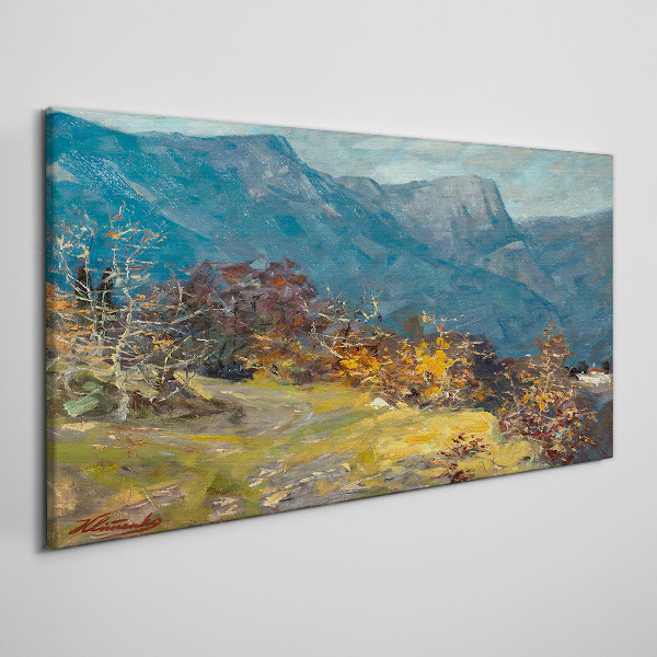Mountain landscape in autumn colors Canvas print