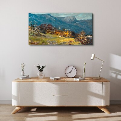 Mountain landscape in autumn colors Canvas print