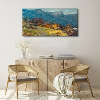 Mountain landscape in autumn colors Canvas print