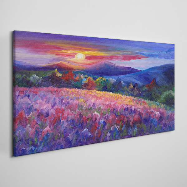 Landscape in sunset colors Canvas print