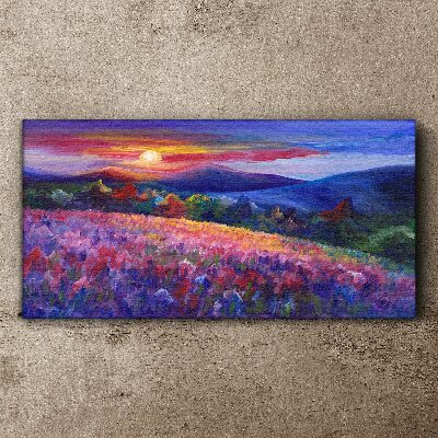 Landscape in sunset colors Canvas print