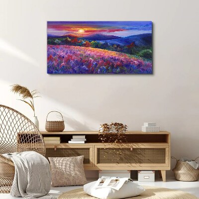 Landscape in sunset colors Canvas print