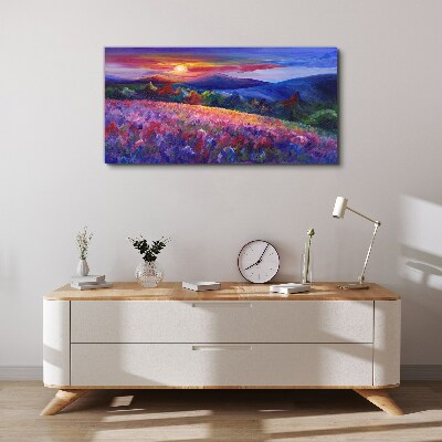 Landscape in sunset colors Canvas print