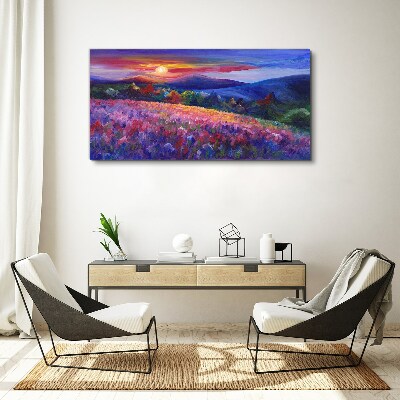 Landscape in sunset colors Canvas print