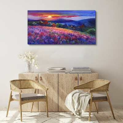 Painting mountains meadow Canvas print