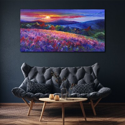 Landscape in sunset colors Canvas print