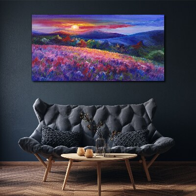 Painting mountains meadow Canvas print