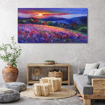 Landscape in sunset colors Canvas print
