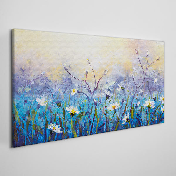 Floral landscape in pastel colors Canvas print