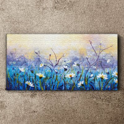 Floral landscape in pastel colors Canvas print