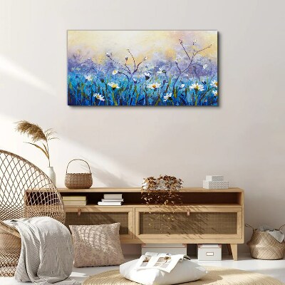 Floral landscape in pastel colors Canvas print