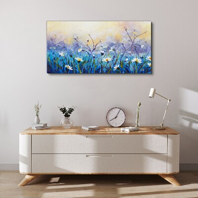 Floral landscape in pastel colors Canvas print