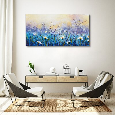Floral landscape in pastel colors Canvas print