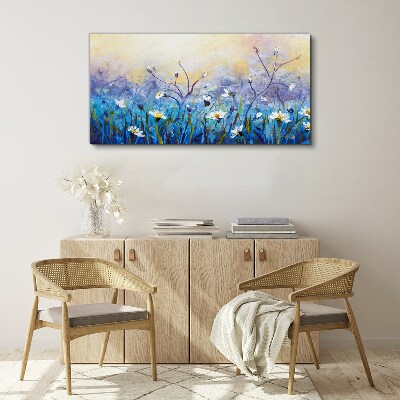 Floral landscape in pastel colors Canvas print