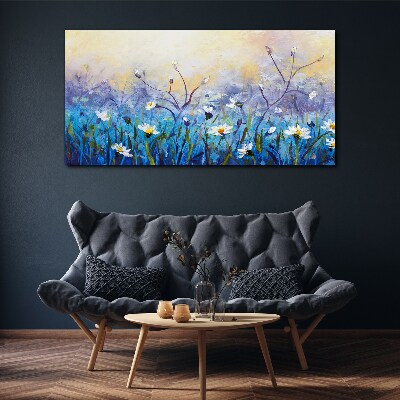 Floral landscape in pastel colors Canvas print