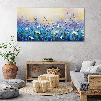 Floral landscape in pastel colors Canvas print