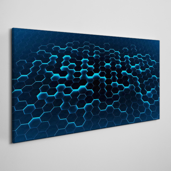 Blue Hexagonal Mesh Canvas print