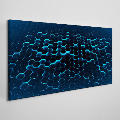 Blue Hexagonal Mesh Canvas print