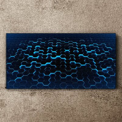 Blue Hexagonal Mesh Canvas print