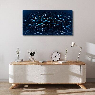 Blue Hexagonal Mesh Canvas print