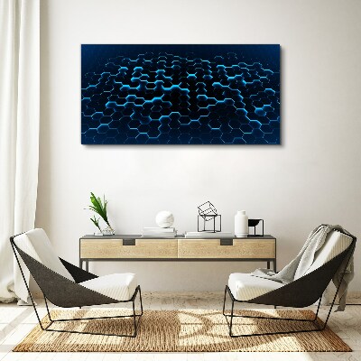 Blue Hexagonal Mesh Canvas print