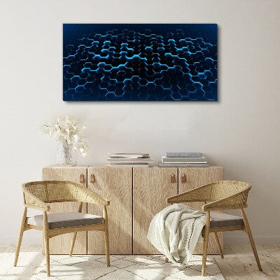 Blue Hexagonal Mesh Canvas print