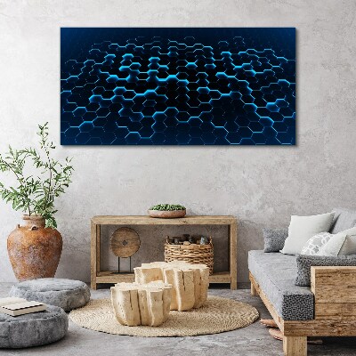 Blue Hexagonal Mesh Canvas print