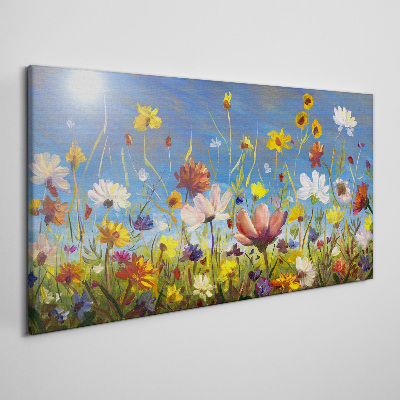 Flower landscape on a sunny day Canvas print