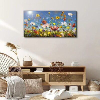 Flower landscape on a sunny day Canvas print