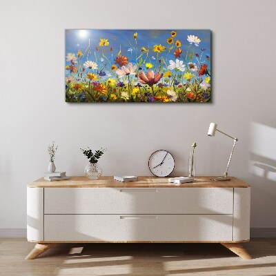 Flower landscape on a sunny day Canvas print